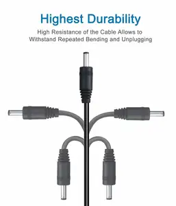 Voltaje de 12V <span class=keywords><strong>DC</strong></span> conector <span class=keywords><strong>Jack</strong></span> macho de 5,5 de 2,1mm a cocodrilo Clip de Cable de alimentación de alambre - Product Image 3