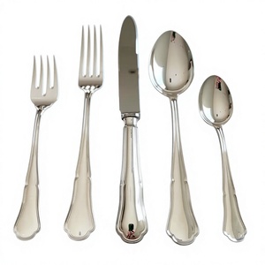 Stainless Steel Flatware <b>Sets</b> Silver Finish For Restaurant Hotel Supplies Dinnerware Elegant <b>Cutlery</b> <b>Set</b> <b>Reusable</b> Food Grade - Product Image 1