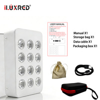 ILUXRED Toptan 12 LED'li 660 850nm Kırmızı Işık Terapi Paneli 6W 60W Kırmızı Işık Paneli Kızılötesi Panel Mini Küçük Masaüstü Yüz İçin