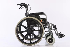 Fauteuil roulant tout-terrain pour personnes handicapées, confortable, robuste, réglable, avec repose-pieds et roues magnétiques, pour les soins à domicile - Product Image 3