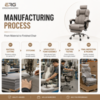 Chaise de bureau ergonomique pour e-sport, chaise de bureau pivotante réglable en hauteur avec cadre en acier robuste