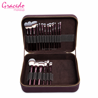 Collection de pinceaux de maquillage Gracedo Private Label, 19 pièces, poils en nylon doux, manches en bois/plastique, viroles sans soudure, personnalisables
