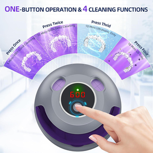 Nettoyeur à ultrasons rechargeable électrique 4 points UV 200 ml 4 modes pour <span class=keywords><strong>bijoux</strong></span> et appareils orthodontiques – Meilleures ventes - Product Image 2