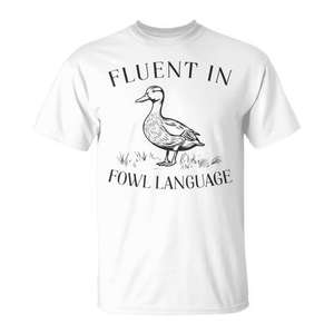 T-shirt pour agriculteur amoureux des canards, fluide dans la langue aviaire - Product Image 1