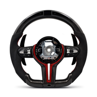 Volant personnalisé en cuir suédé et fibre de carbone avec LED pour BMW F07 F10 F11 F15 F16 F20 F22 F25 F26 F30 F32 M2 F87 M3 F80 F82