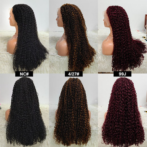 Letsfly Hair <b>Pixie</b> Curly 30inches Pre-plucked 13x4 Lace frontal 300% Density 4/27# Natural Hair Human Hair Wholesales 99J - Product Image 5
