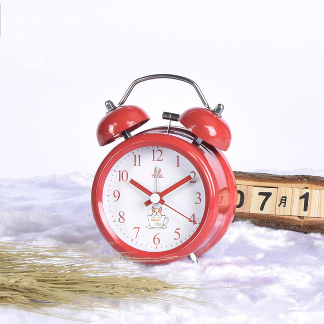 Wholesale Hot Sell Dual Bell Quartz Wave Movement Metal Student Desk Alarm Clock Back to School OEM Welcome