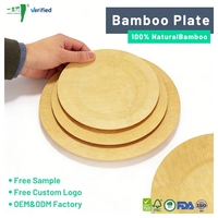 Assiettes jetables rondes en bambou écologiques de 7 pouces, biodégradables et sans BPA, pour fêtes et mariages - Prix de gros