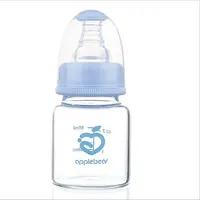 Produsen Apple Bear Kaca Titanium Botol Bayi Baru Lahir Anti-jatuh Botol Bayi Grosir 60Ml