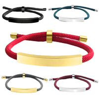 Pulsera de Joyería Personalizada de Acero Inoxidable Hecha a Mano con Cuerda Ajustable para Hombre, Diseño Religioso