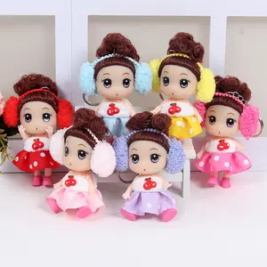 गर्म बेच 9cm छोटे प्यारा बच्चा गुड़िया नई डिजाइन भ्रमित गुड़िया कुंजी श्रृंखला