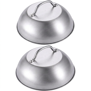 Dôme de cuisson rond en acier inoxydable pour grillades, accessoires de grill, couvercle durable pour faire fondre le fromage, couvercle pour basting et cuisson à la vapeur, couvercle à fromage - Product Image 1