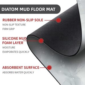 Alfombrillas Antideslizantes de Tierra de Diatomeas Absorbentes para Baño y Ducha, Juego de Alfombras Antideslizantes para Baño - Product Image 4