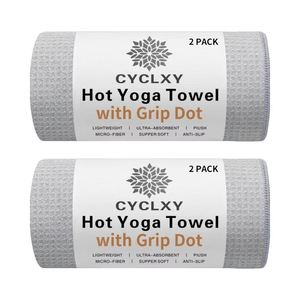 Toalla de Microfibra para Yoga con Puntos Antideslizantes, Paquete de 2 Toallas para Yoga y Fitness - Product Image 1