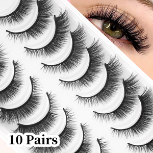 <span class=keywords><strong>Faux</strong></span> <span class=keywords><strong>cils</strong></span> en bande 3D D Curl, effet vison, légers et volumineux, 10 paires, plateau blanc, doux et légers, pour les rendez-vous et les séances photo - Product Image 6