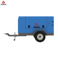 Compresseur d'air électrique mobile sur roues 185cfm lubrifié 380V CA refroidi par air avec bloc compresseur