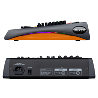 Console de mixage audio professionnelle 8 canaux BT USB avec 100 DSP, égaliseur 7 bandes RGB pour scène, studio, DJ, enregistrement et diffusion en direct