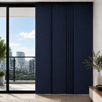 Persianas Verticales Modernas Integradas de Diseño Sencillo con 4 Rieles Extensibles, Control Manual con Varilla, Filtro de Luz, para Oficina