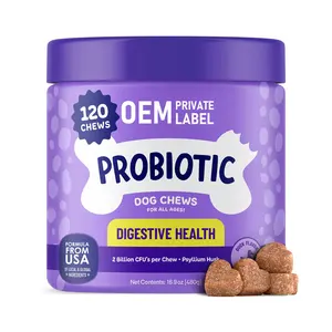 Probiotic nutritional supplement for dogs to relieve diarrhea, stomach discomfort and bad breath soft chewable tablets for dogs