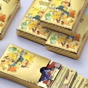 <strong>Pokemoned</strong> <strong>Gold</strong> Foil Pikachu Flash Collection Set of Pocket Monster Flash <strong>Cards</strong> Plastic Material with Paper Backing - Product Image 3