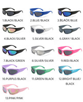 Lunettes de soleil à la mode Swift ovale foncé futuriste pour hommes et femmes Wrap-Around Fashion PC Frame Shades Lunettes Lunettes