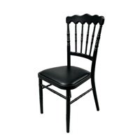 Chaise Chiavari Napoléon en fer noir empilable pour mariage, banquet, événement, restaurant, hôtel