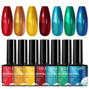 Vernis à ongles en gel métallique rouge/vert de Noël 7 couleurs 8 ml, vernis à ongles métallique à effet miroir longue durée - Product Image 2