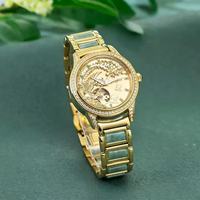 Montre automatique de luxe Phénix en jade, lunette en jade vert gaufré, or, style oriental porte-bonheur, vente en gros, marque privée, cadeau pour homme