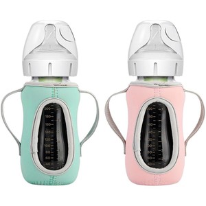 Fundas de Vidrio para Biberones Dr. Natural de Boca Estrecha de 8 oz con Doble Asa, Retención de Calor y Frío, Venta al Por Mayor - Product Image 1