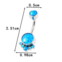 Cincin Pusar Titanium ASTM F136 14G Hipoalergenik Berulir Internal Perhiasan Tindik Pusar untuk Kulit Sensitif