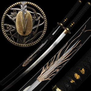 Nouveau type de katana en bambou fait main 2026, sculpture d'orchidée noire brillante et exquise, pour la décoration et la collection - Product Image 1