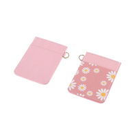 Cartera de moda para mujer con diseño floral de margaritas, set de regalo, monedero largo, monedero de corazón, tarjetero delgado para mujer