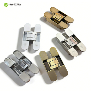 Dobradiças de Porta Ocultas Modernas em Liga de Zinco Tipo H - Ajustáveis em 3D, Estilo Industrial, Capacidade de Carga de 60KG, 180 Graus °   Aberto - Product Image 1