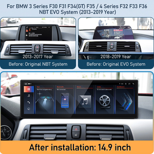 Lecteur multimédia Android 14,9 pouces pour voiture, GPS, navigation, autoradio pour BMW Série 3 F30 F31 F32 F33, CarPlay sans fil, Android Auto - Product Image 3