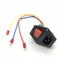 Module d'alimentation pour imprimante 3D avec interrupteur à bascule marche/arrêt 6A 250V, prise d'alimentation, fusible 6A et câblage 18 AWG, faisceau de câbles 3 broches