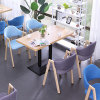 Ensemble table et chaises de salle à manger décontractées et modernes pour salon de thé, snack-bar, boissons, thé au lait, table de direction, chaise en forme de A