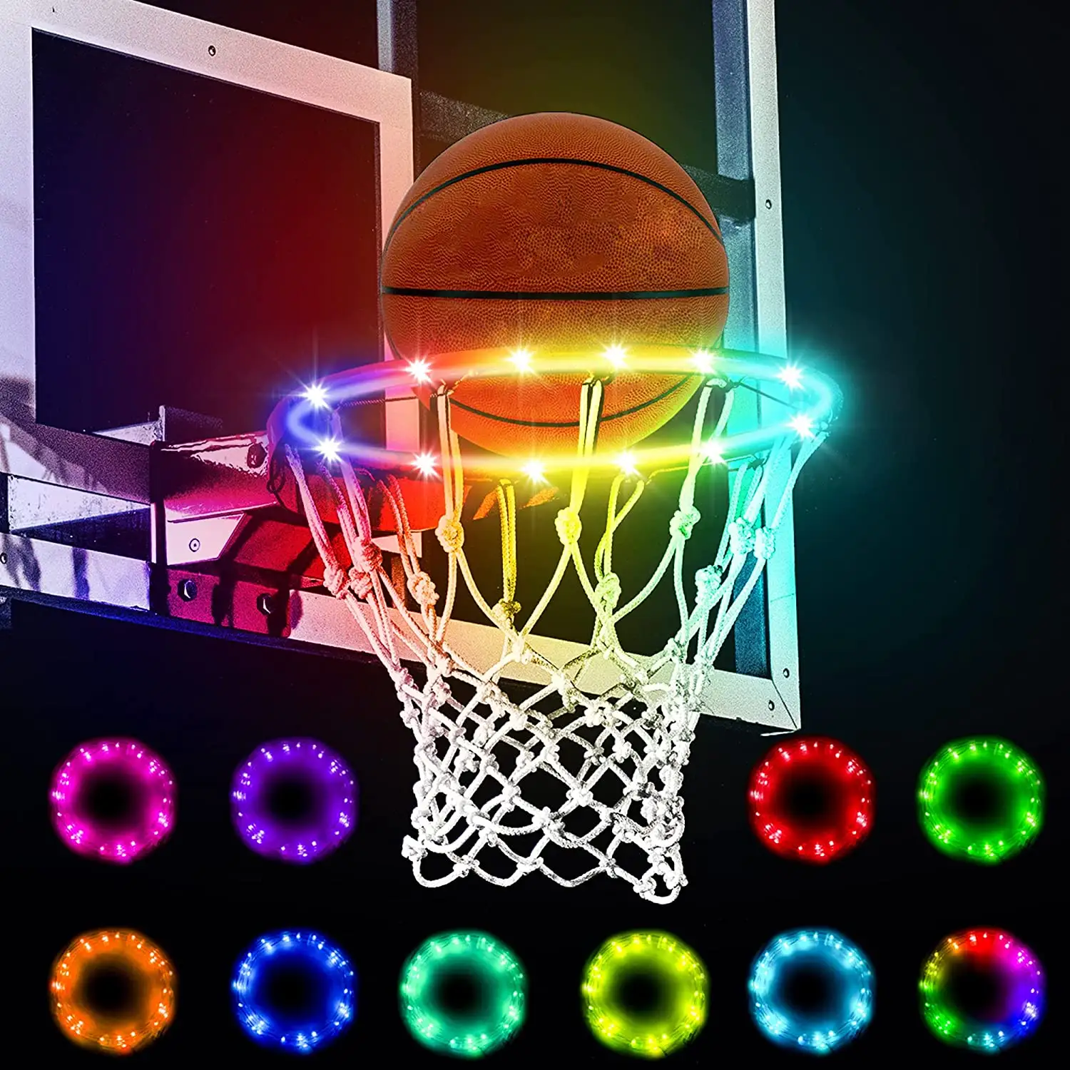 Factory Solar Led Strip Light 5ft for mini Basketball Rim Outdoor Solar Light The Dark Basketball Net LED Basketball Hoop Light