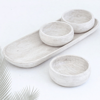 Ensemble de plateaux de service en bois blanc sculpté, écologiques et haut de gamme, pour collations, fruits secs, noix, amuse-gueules, organisateur de cuisine et salle à manger