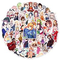 LWD 50 Pegatinas de Vinilo Kawaii de Anime Japonés, Impermeables, Colección de Belleza Sexy, Pegatinas de Graffiti, Pegatinas de Belleza No Exponibles