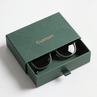 Boîte cadeau coulissante personnalisée en carton biodégradable mat, faite à la main, avec logo, pour l'emballage de lunettes de soleil pour hommes