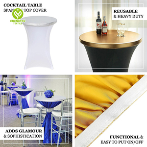 Vente en gros Livraison directe Style moderne Spandex tissu Bar Table couvre élastique Cocktail extensible nappes pour mariages fêtes - Product Image 6