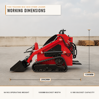 Mini Skid Steer Loader T360 dengan Track Karet, 941kg, Compact Track Loader, Bucket 0.1M3, EPA EURO5 untuk Pekerjaan Tanah