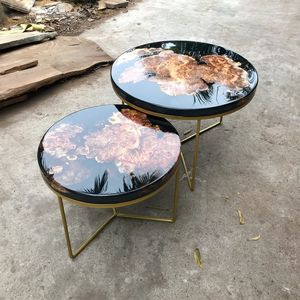 Table basse en bois de palissandre naturel et pieds en métal, taille et couleur personnalisées, LIVRAISON RAPIDE - HAUTE QUALITÉ - PRIX DE GROS - Product Image 1