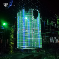 Écran de projection cylindrique électrique à 360 degrés TaoYing Invisible 3D Holographic Scrim pour événements en direct, écran holographique incurvé, 16:9