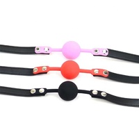 Vente en gros adulte BDSM esclave jeu érotique jouets SM jouets sexuels silicone solide balle Gag cuir fouet collier et pagaie