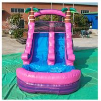Toboggan aquatique gonflable de 16 pieds de haut certifié CE avec mur d'escalade pour fête au bord de la piscine dans la cour