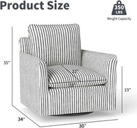 Fauteuil d'appoint carré pivotant INZOY de style moderne du milieu du siècle, avec dossier rembourré épais, ergonomique, gain de place, en tissu, pieds droits