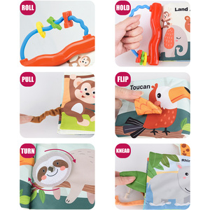 Livre en tissu froissé doux pour <span class=keywords><strong>bébé</strong></span>, jouets d'activités pour nourrissons, éducatif précoce 0-36 <span class=keywords><strong>mois</strong></span>, livre silencieux en tissu pour enfants avec poignée - Product Image 2