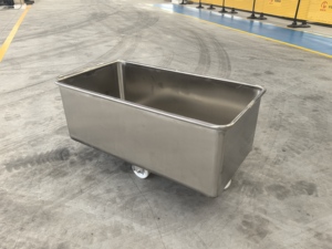 Carro de Acero Inoxidable Industrial para Transporte de Alimentos, Carro para Procesamiento de Carne, Sistema de Manipulación de Materiales para Picadoras - Product Image 6
