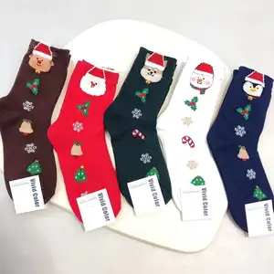 Nieuwste Hot Koop Gepersonaliseerde Leuke Unisex Warm Pluizige Jacquard Katoen Kerst Sokken Kous